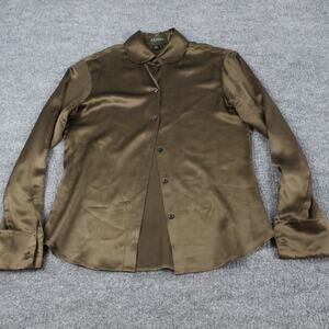 Lauren Ralph Lauren Brown Button Down Shirt